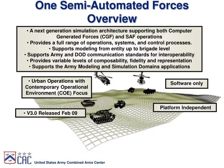 one semi automated forces overview