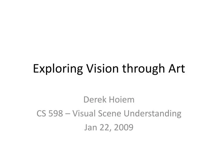 exploring vision through art