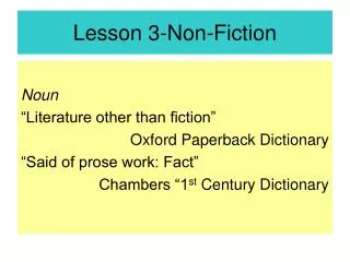 Lesson 3-Non-Fiction