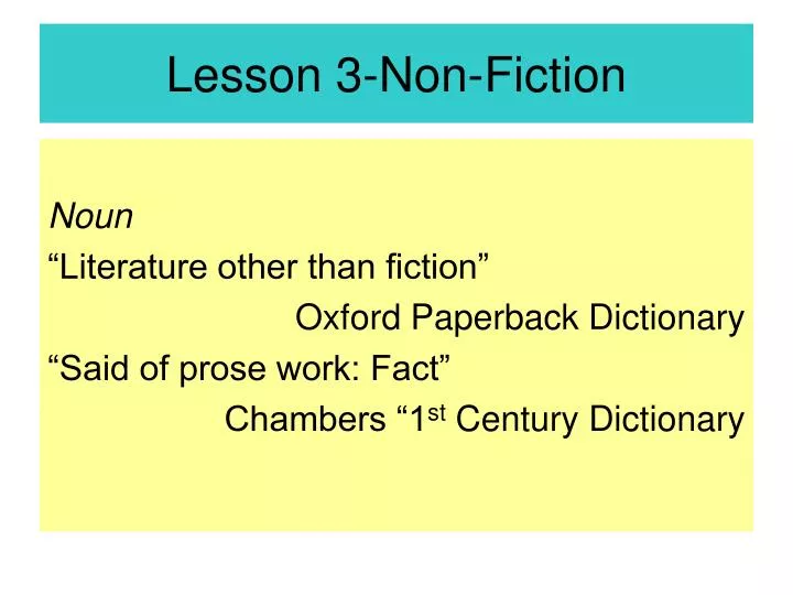 lesson 3 non fiction