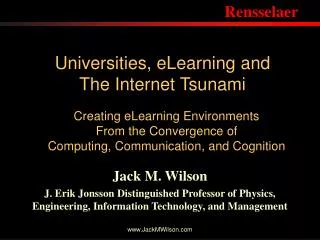 Universities, eLearning and The Internet Tsunami