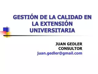 gesti n de la calidad en la extensi n universitaria