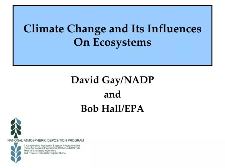 climate change and its influences on ecosystems