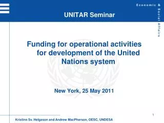 UNITAR Seminar