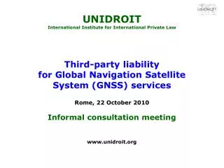 UNIDROIT International Institute for International Private Law