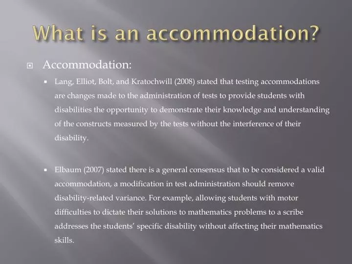 what is an accommodation