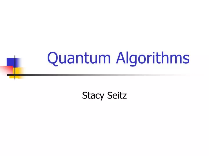 quantum algorithms
