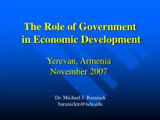 The Role of Government in Economic Development
