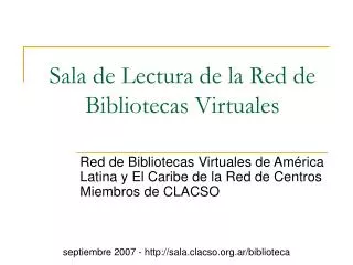 sala de lectura de la red de bibliotecas virtuales