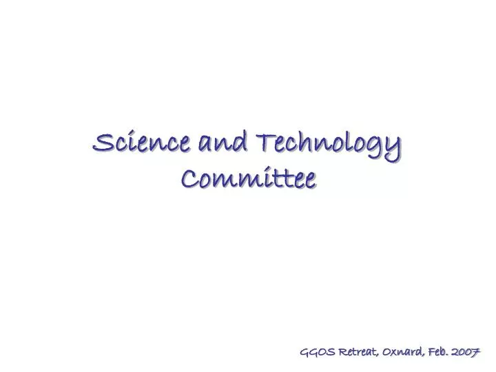 science and technology committee