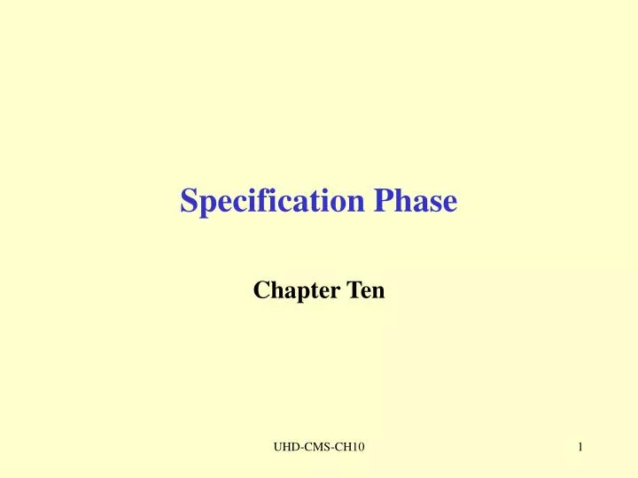 specification phase