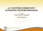 21 st CENTURY COMMUNITY LEARNING CENTERS PROGRAM - slide 1