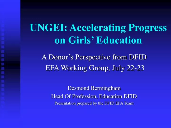 ungei accelerating progress on girls education