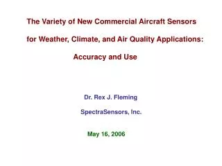 The Variety of New Commercial Aircraft Sensors