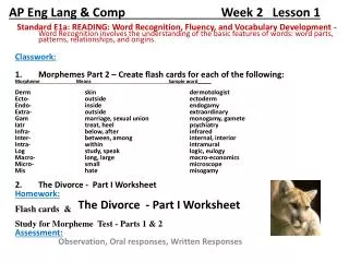 AP Eng Lang &amp; Comp Week 2 Lesson 1