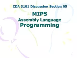 MIPS Assembly Language Programming