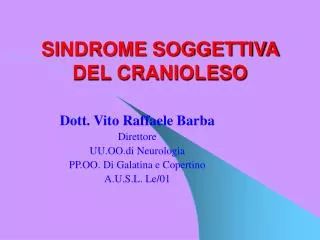 sindrome soggettiva del cranioleso