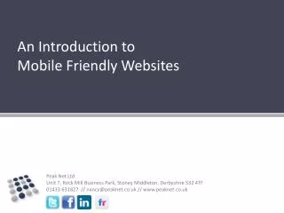 An Introduction to Mobile Friendly Websites