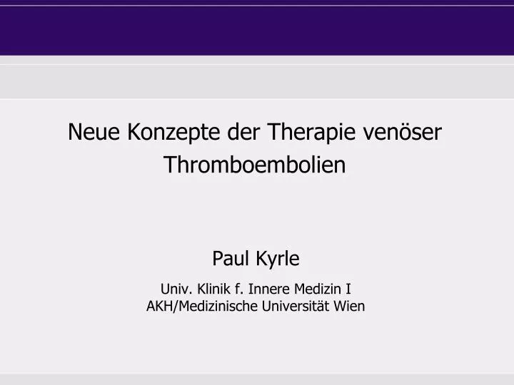 neue konzepte der therapie ven ser thromboembolien