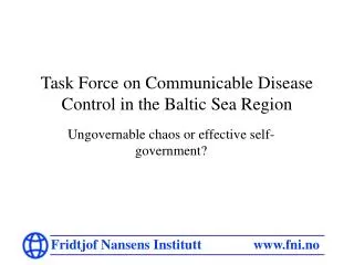 Task Force on Communicable Disease Control in the Baltic Sea Region