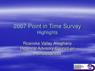 2007 Point in Time Survey Highlights