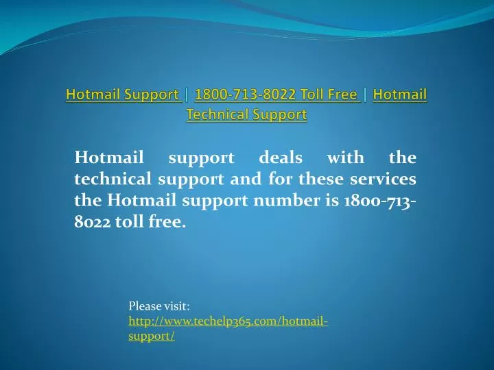 hotmail support 1800 713 8022 toll free hotmail technical support