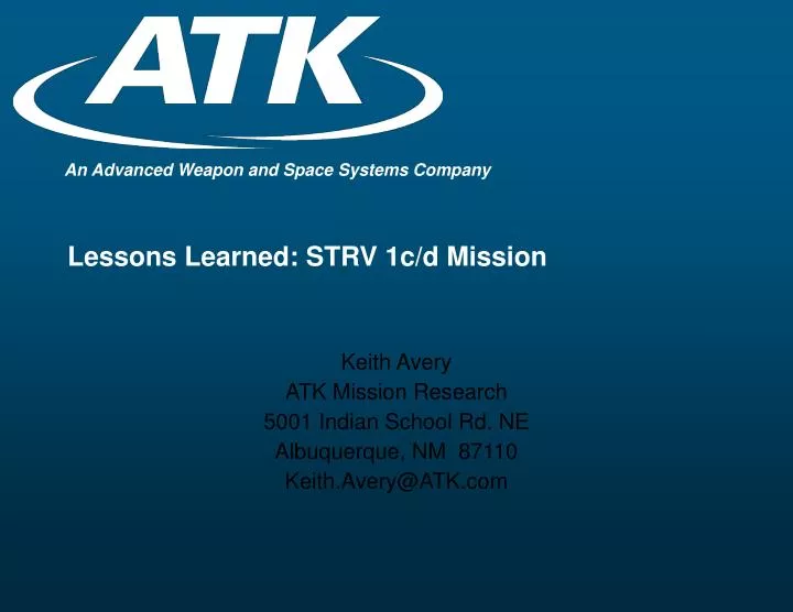 lessons learned strv 1c d mission