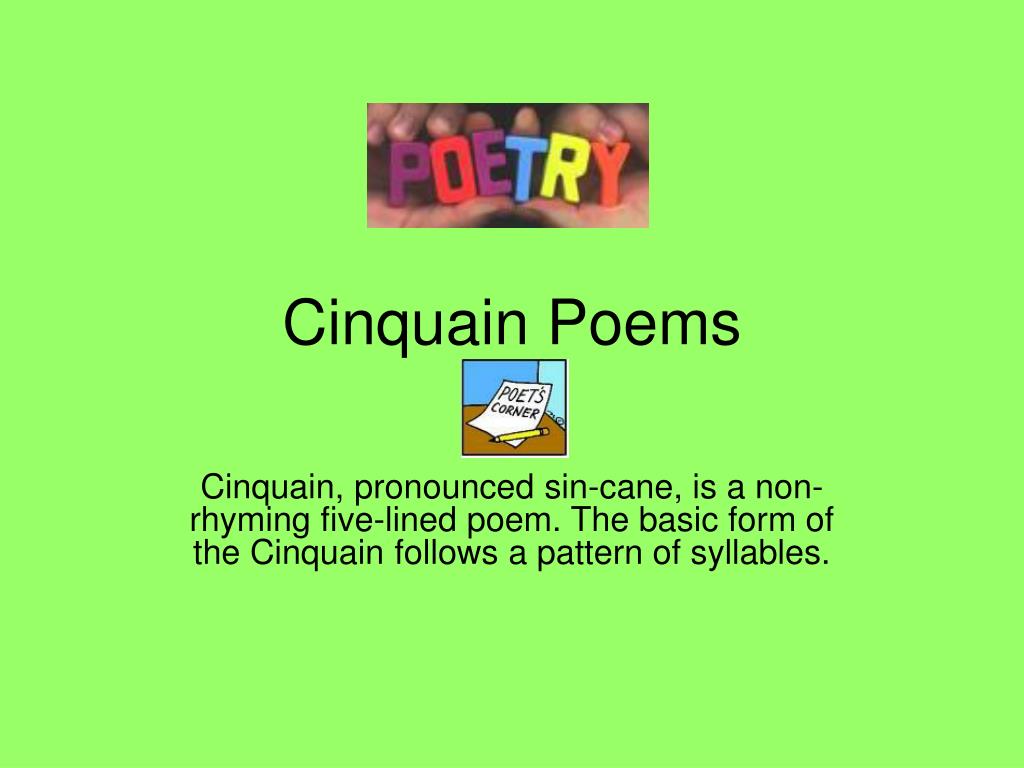 PPT - Cinquain Poems PowerPoint Presentation, free download - ID:1811305
