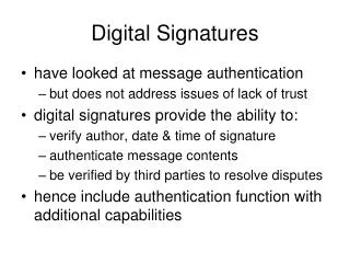 Digital Signatures