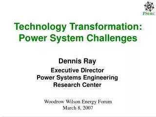 Technology Transformation: Power System Challenges