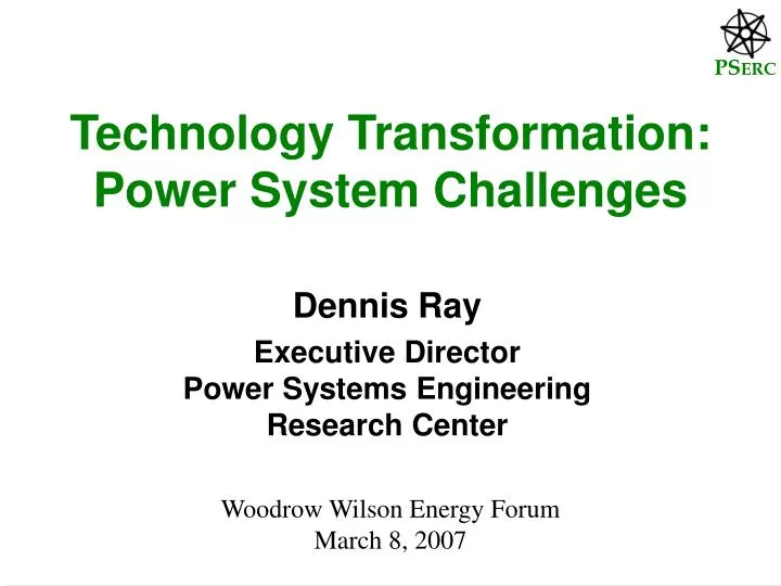 technology transformation power system challenges