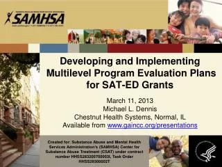 Developing and Implementing Multilevel Program Evaluation Plans for SAT-ED Grants