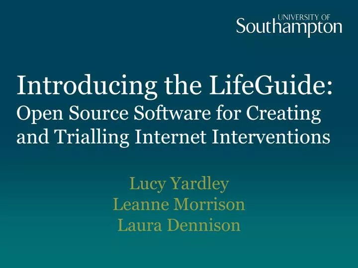 introducing the lifeguide open source software for creating and trialling internet interventions
