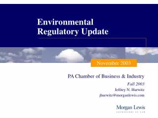 Environmental Regulatory Update