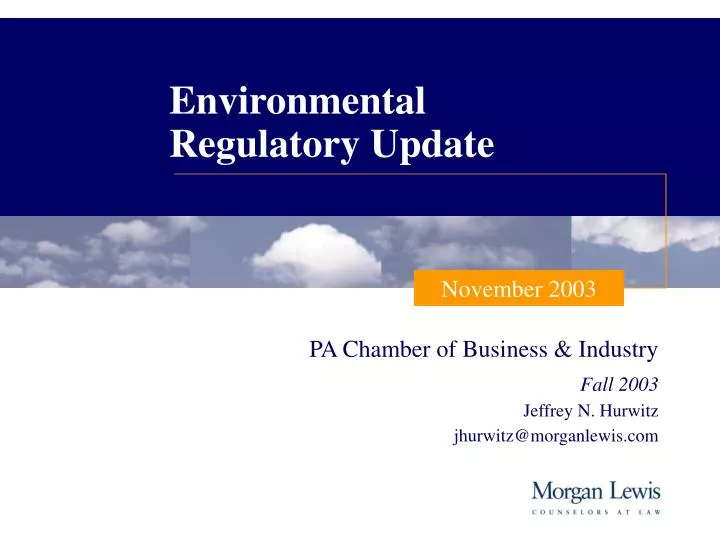 environmental regulatory update
