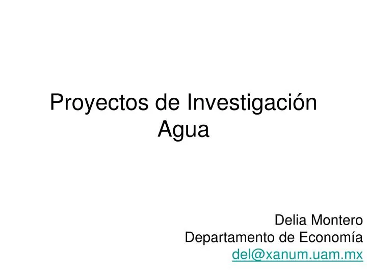 proyectos de investigaci n agua