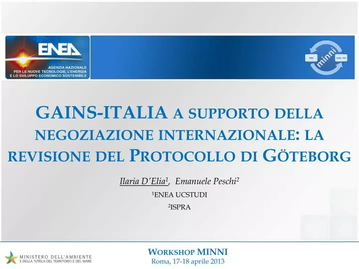 gains italia a supporto della negoziazione internazionale la revisione del protocollo di g teborg