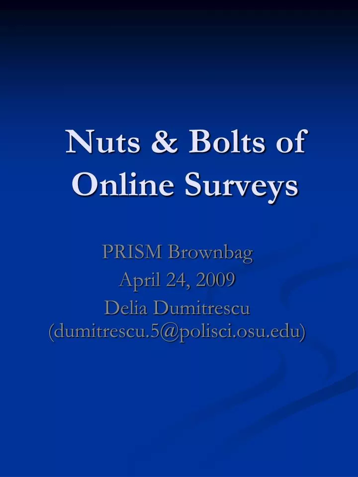 nuts bolts of online surveys