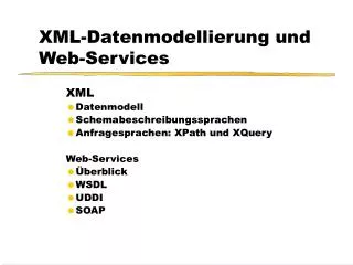 XML-Datenmodellierung und Web-Services