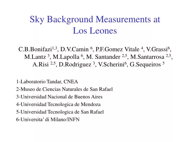 sky background measurements at los leones