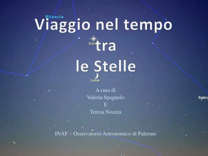 a cura di valeria spagnolo e teresa nocera inaf osservatorio astronomico di palermo