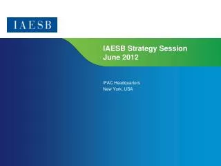IAESB Strategy Session June 2012