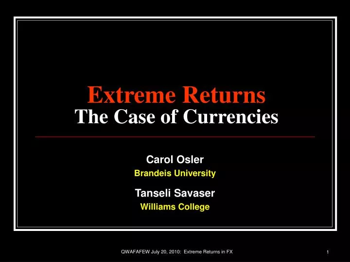 extreme returns the case of currencies