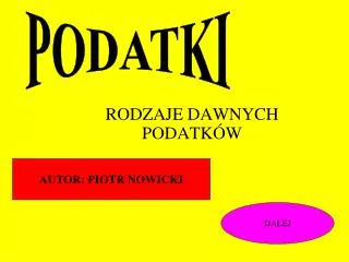 rodzaje dawnych podatk w