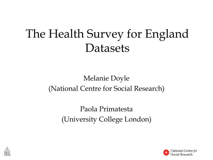 the health survey for england datasets