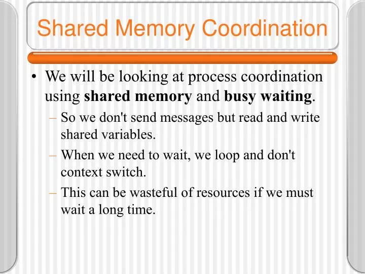 shared memory coordination