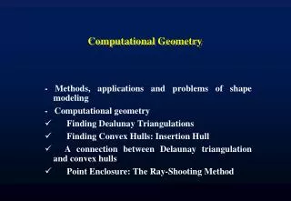 Computational Geometry