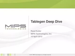 Tablegen Deep Dive
