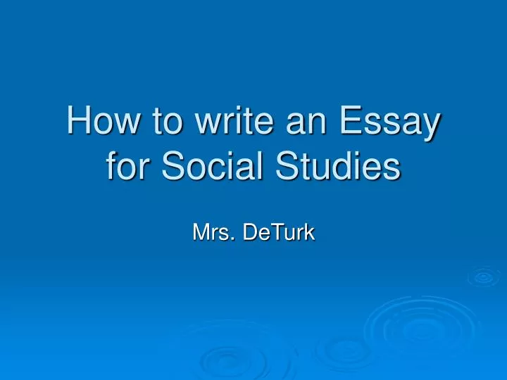 how to write an essay for social studies