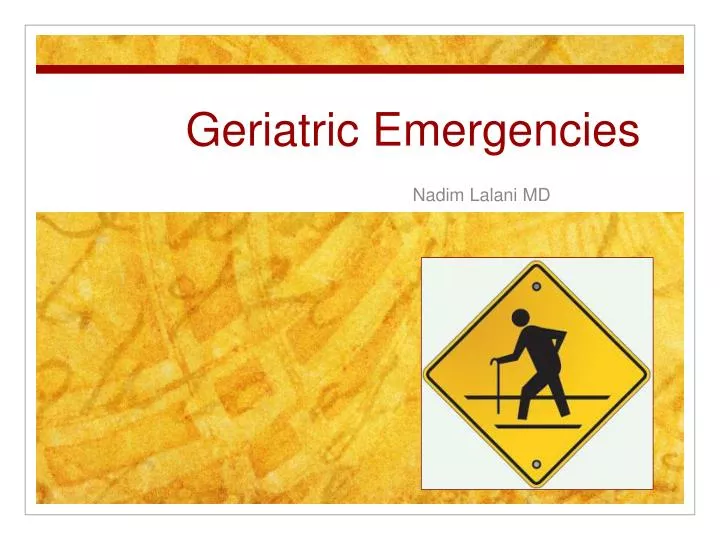 geriatric emergencies